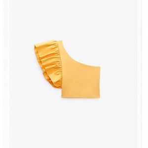 Zara ruffle one shoulder crop TOP NWT